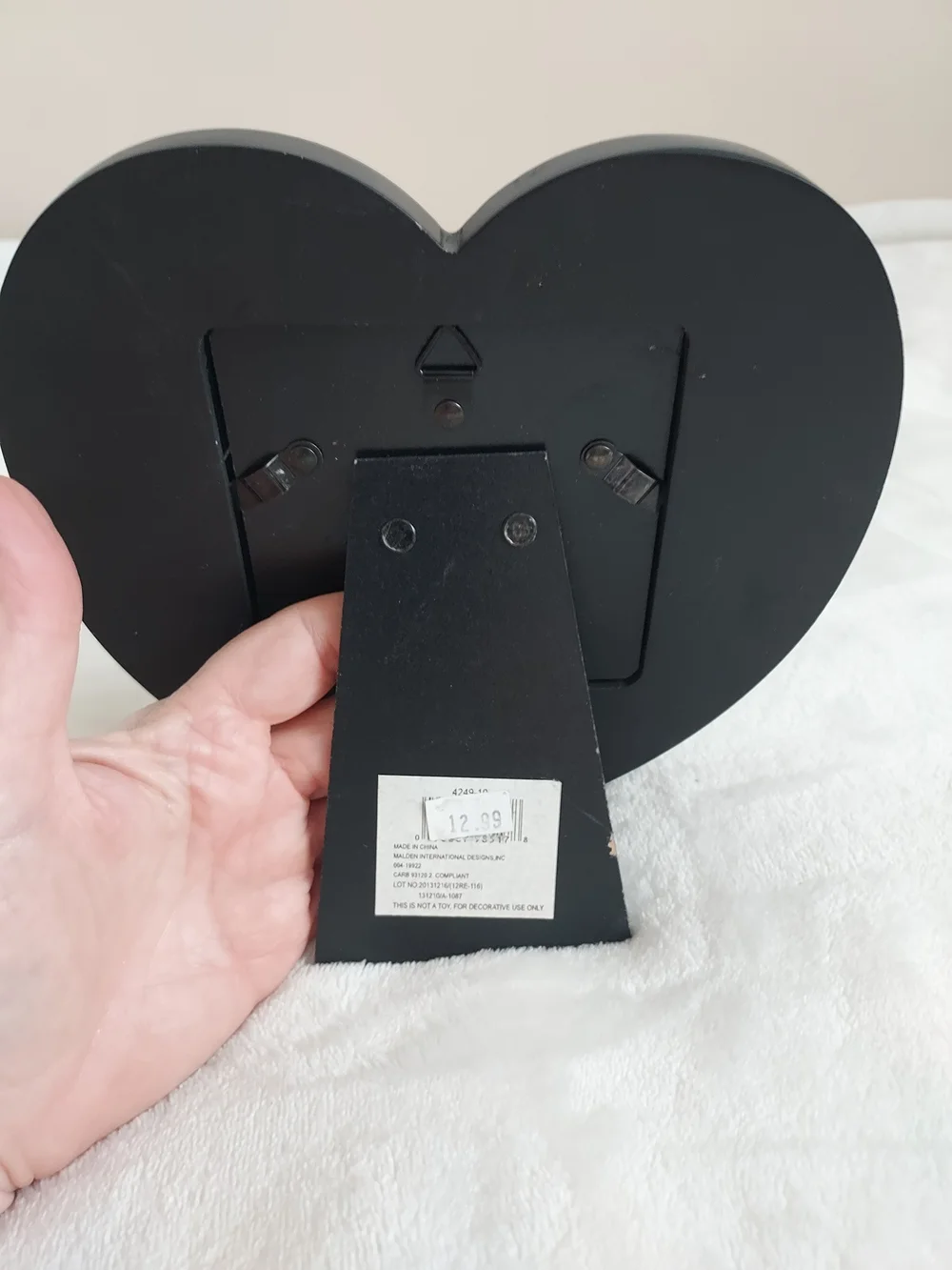Malden Black Heart Photo Frame with White 